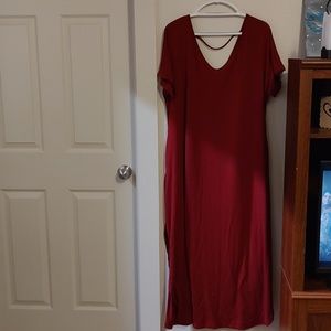 Red dress size 3x with slit on both legs up to knee